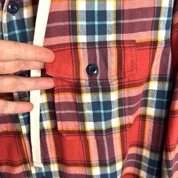 Brooks Brothers Red Fleece Hooded
Button Down Shirt Cotton Flannel Red Plaid M - Picture 10 of 13